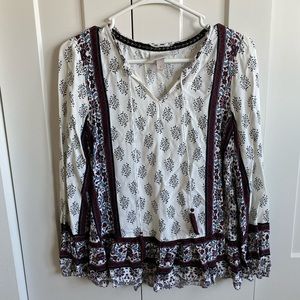 Knox Rose Boho Patterned Long Sleeve